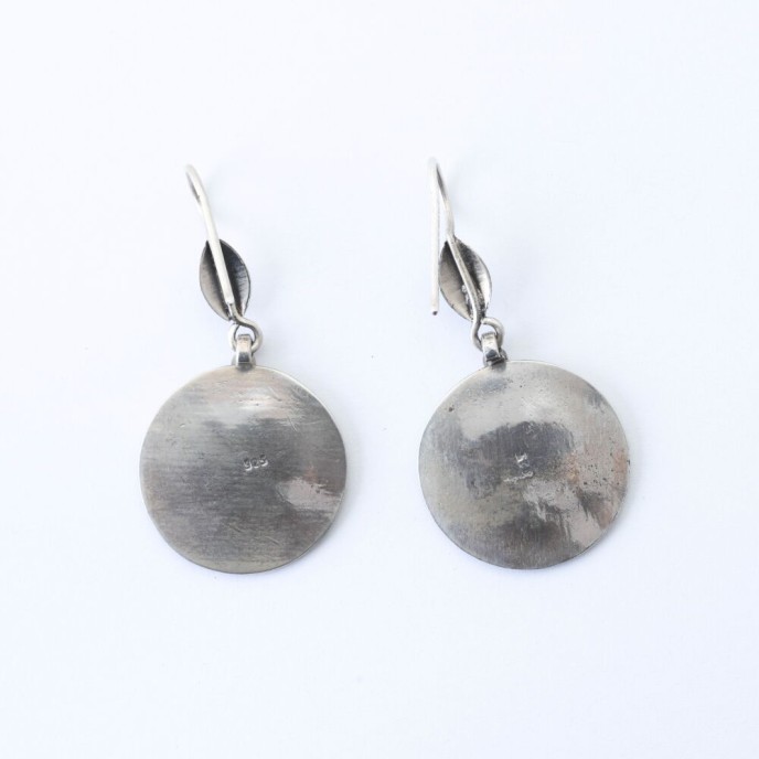 Cercei rotunzi bulina hammered Argint