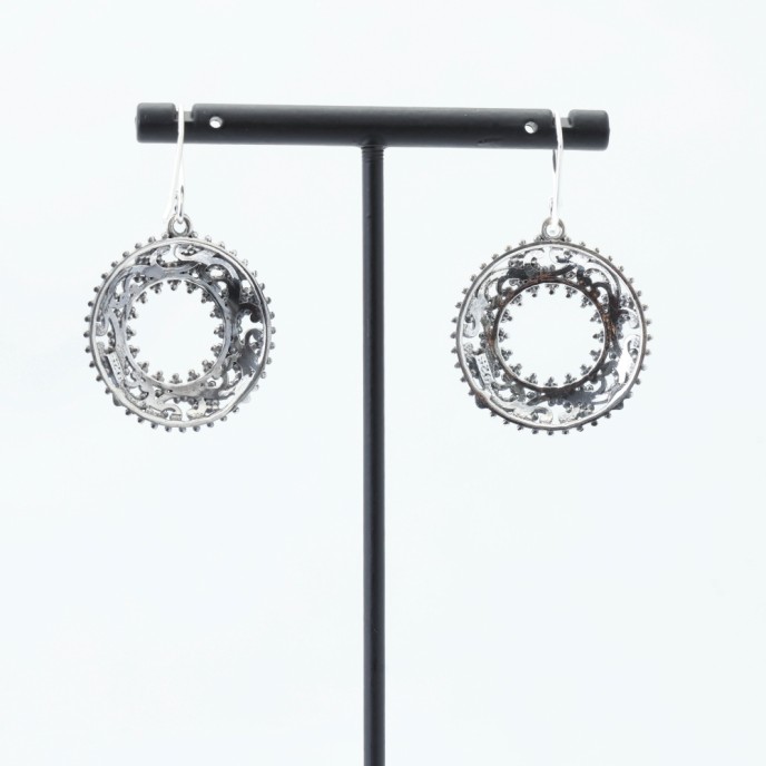 Cercei cerc gol filigran 3cm Argint