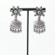 Cercei etnici floare con ciucuri Argint