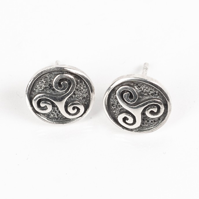 Cercei pe lob Triskelion Argint