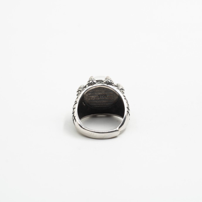 Inel gheara ochi rosu Argint