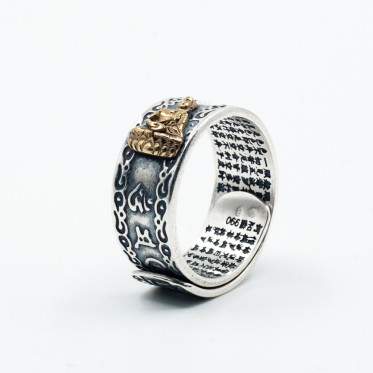 Verigheta reglabila rugaciune Buddha Argint