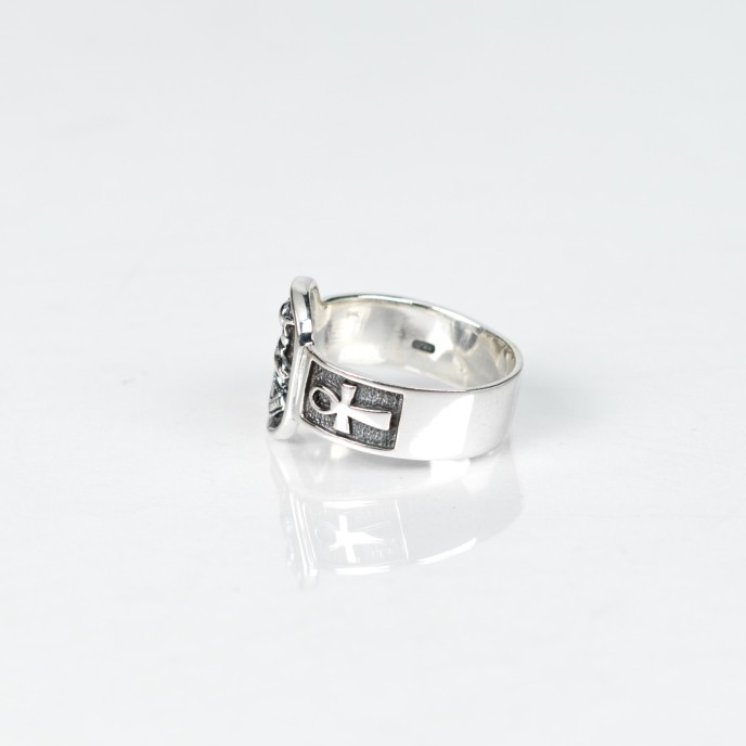 Inel zeita Sekhmet cruce ankh Argint