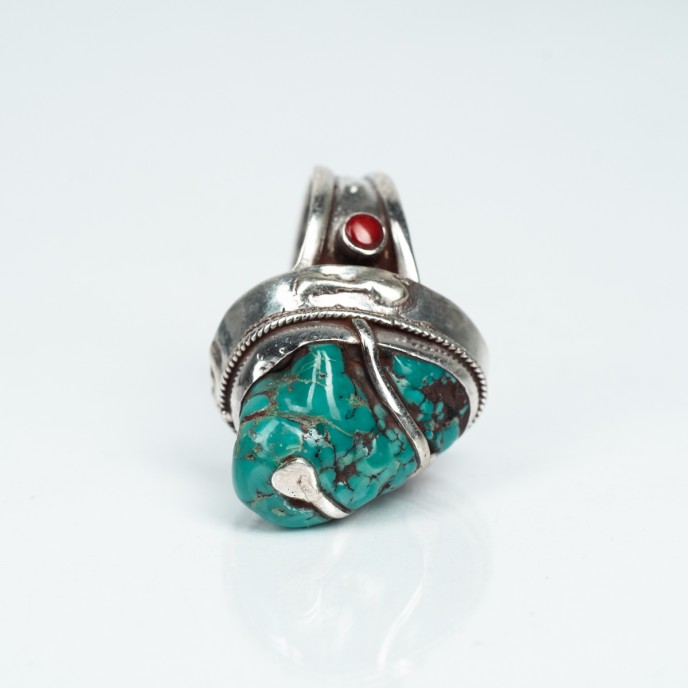 Inel Nepal oval turcoaza nr.12 Argint