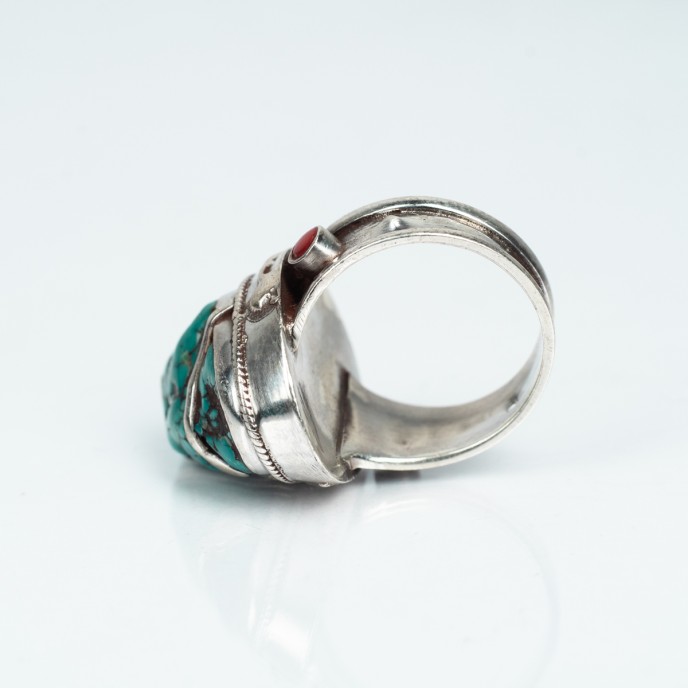 Inel Nepal oval turcoaza nr.12 Argint