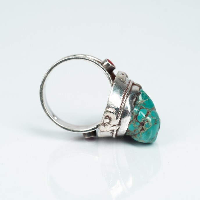 Inel Nepal oval turcoaza nr.12 Argint