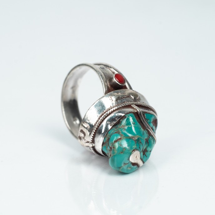 Inel Nepal oval turcoaza nr.12 Argint