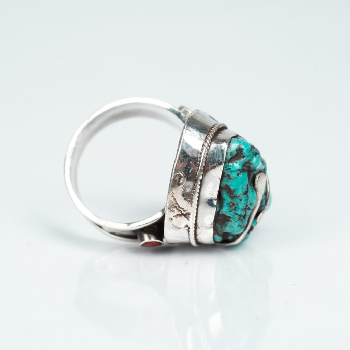 Inel Nepal oval turcoaza nr.14 Argint