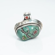 Inel Nepal oval turcoaza nr.16 Argint