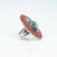 Inel Nepal oval turcoaz.verde nr.1 Argint