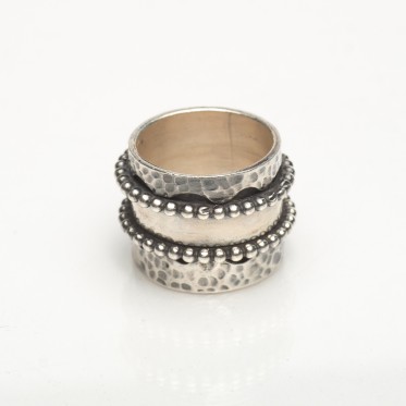 Inel India lat antistress buline Argint