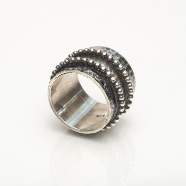 Inel India lat antistress buline Argint