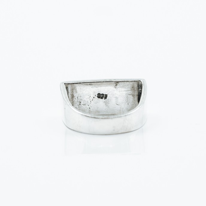 Inel simplu dreptunghiular 9mm cruce Argint