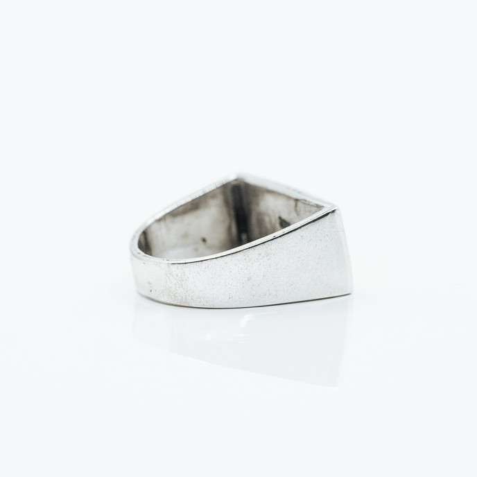 Inel simplu dreptunghiular 9mm cruce Argint