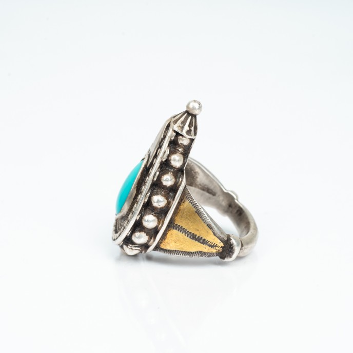Inel vintage Afghan lacrima turcoaza Argint
