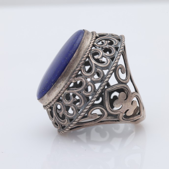 Inel lapis lazuli broderie sparta Argint
