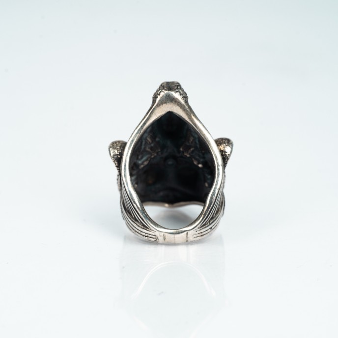 Inel simbol Medusa agat verde Argint