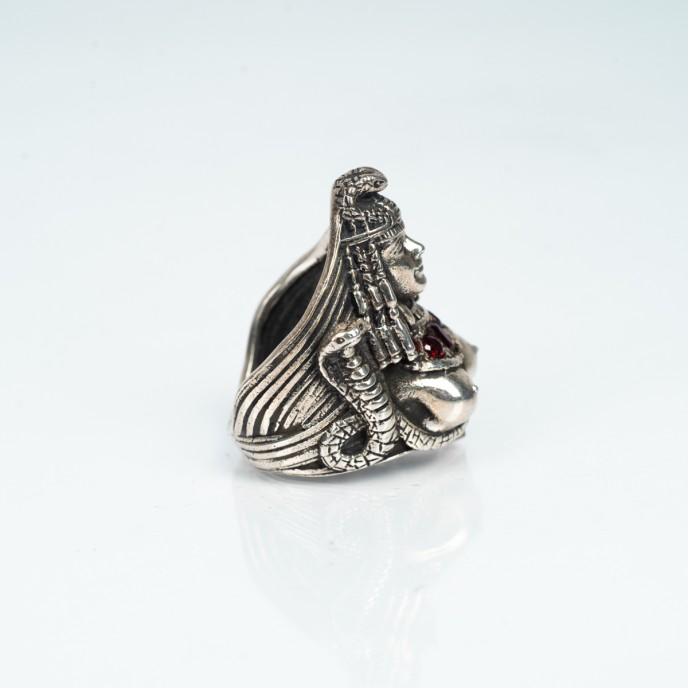 Inel simbol Medusa granat Argint