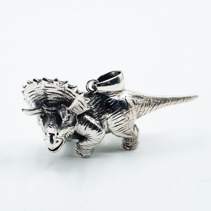 Pandantiv dinozaur Triceratops Argint