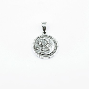 Pandantiv dublu soarele si luna Argint