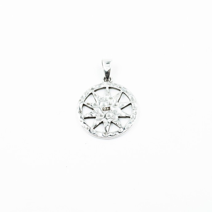 Pandantiv rotund soare raze Argint