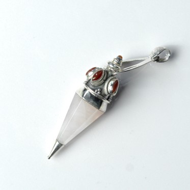 Pandantiv pendul cuarz roz.carneole nr.31 Argint