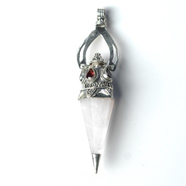 Pandantiv pendul cuarz roz.granate nr.34 Argint