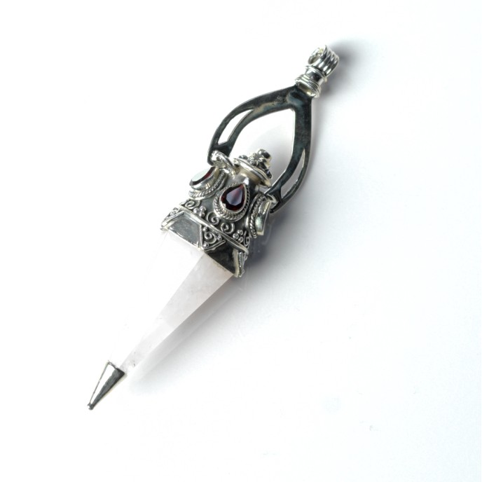 Pandantiv pendul cuarz roz.granate nr.34 Argint