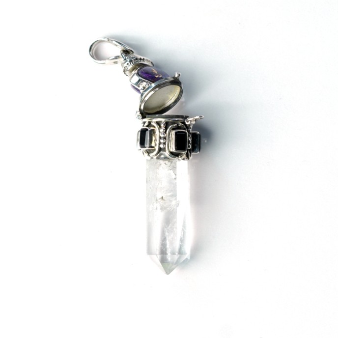 Pandantiv bagheta cuarz turcoaz.onix nr.5 Argint