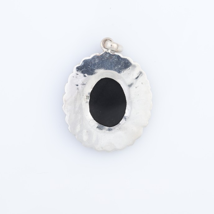 Pandantiv oval pietre naturale  Argint