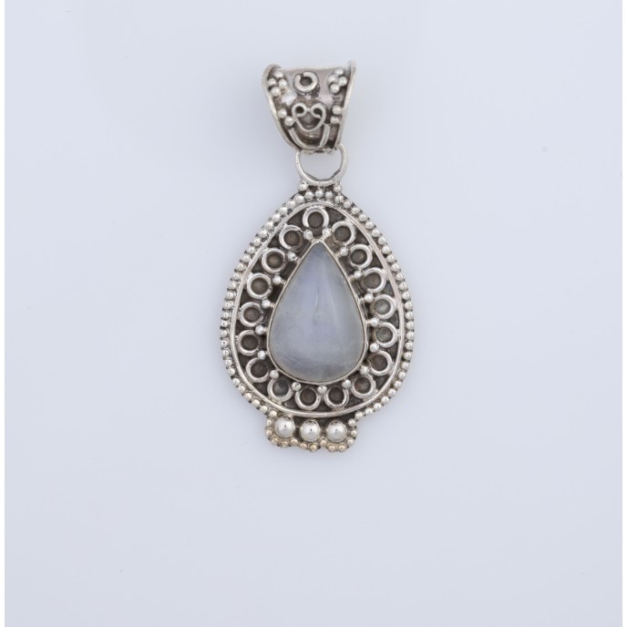 Pandantiv picatura cercuri pietre.naturale Argint