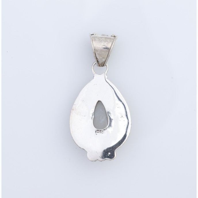 Pandantiv picatura cercuri pietre.naturale Argint