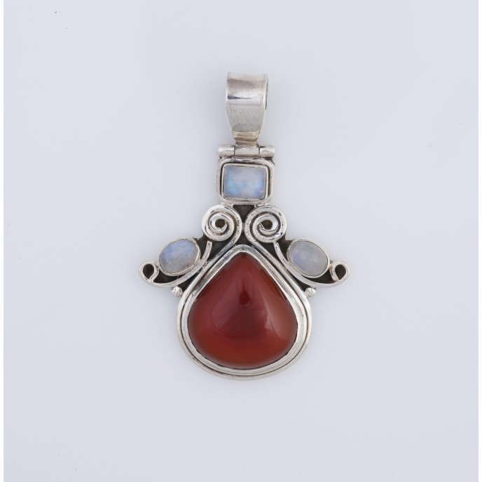 Pandantiv picatura spirale pietre.naturale nr.11 Argint