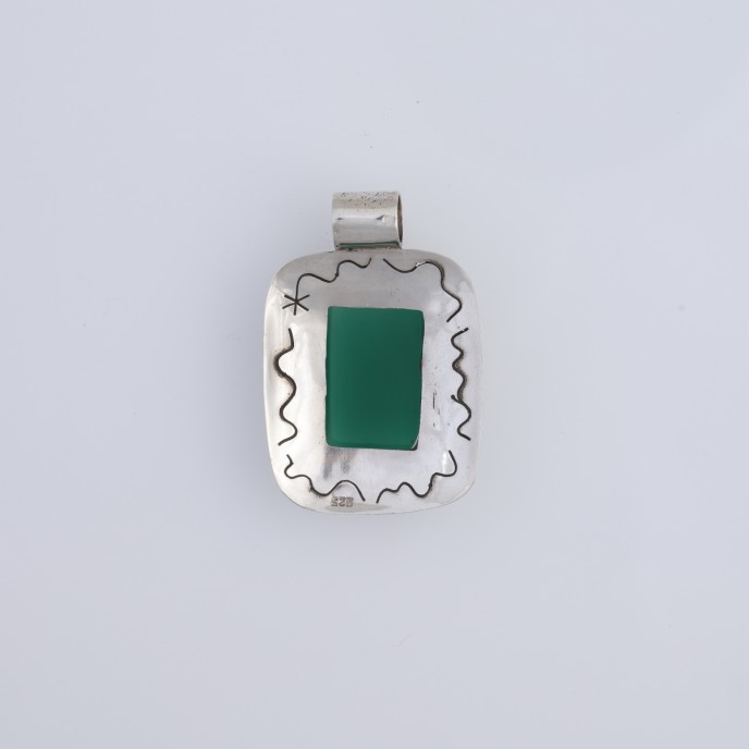 Pandantiv dreptunghiular piatra naturala Argint