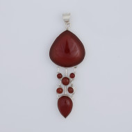 Pandantiv lung picaturi pietre naturale Argint