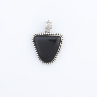 Pandantiv triunghiular picaturi onix Argint