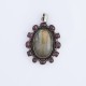 Pandantiv oval labradorite granat nr.5 Argint