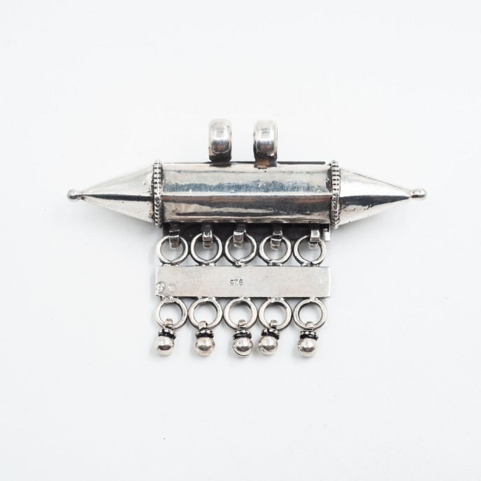 Pandantiv cilindru conic bilute India Argint