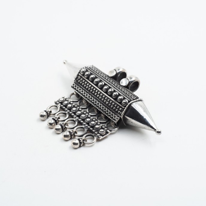 Pandantiv cilindru conic bilute India Argint