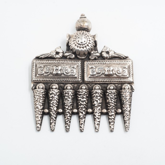 Pandantiv India pieptan doi pauni Argint