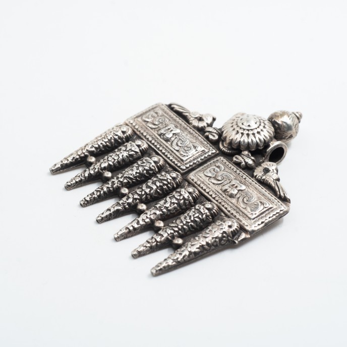 Pandantiv India pieptan doi pauni Argint