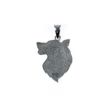 Pandantiv profil de lup Argint
