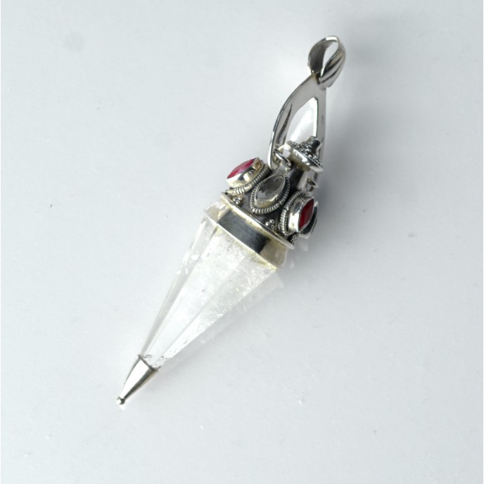 Pandantiv pendul cuarz labradorite.rubin Argint