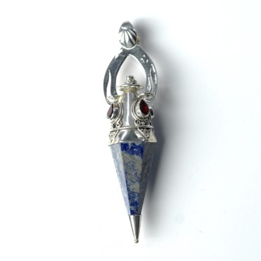 Pandantiv pendul cuarz lapis.granat nr.34 Argint