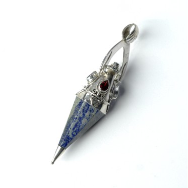 Pandantiv pendul cuarz lapis.granat nr.34 Argint