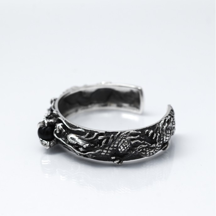 Bratara fixa doi dragoni bila Argint