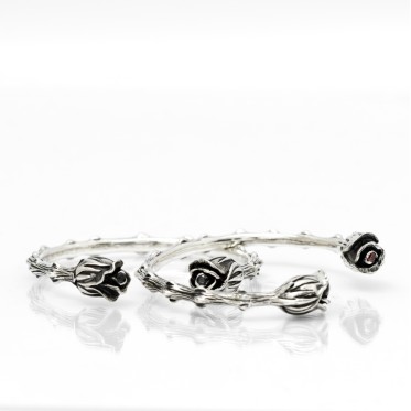 Bratara fixa doua roze Argint