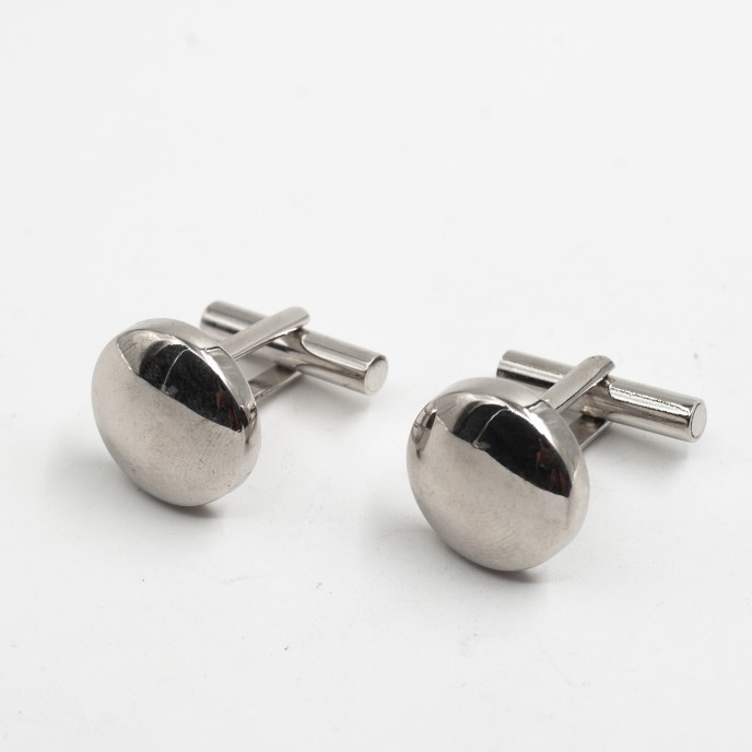 Butoni camasa simpli rotunzi Argint