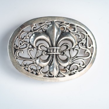 Catarama ovala Fleur de Lys Argint