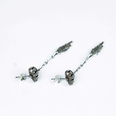 Cercei lungi coronita pene Argint